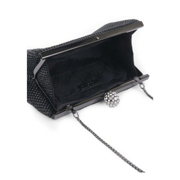 Rent the runway Whiting and Davis black mesh glam clutch with diamond accent - Picture 2 of 6